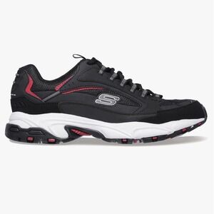 Skechers Stamina Cutback Mens Black Red Training Sneakers 51286EW Size 11 EUC